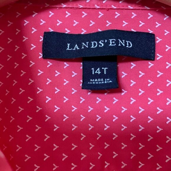 ‎Lands' End Pink Button Down shirt women's size 14 Tall - Picture 6 of 6